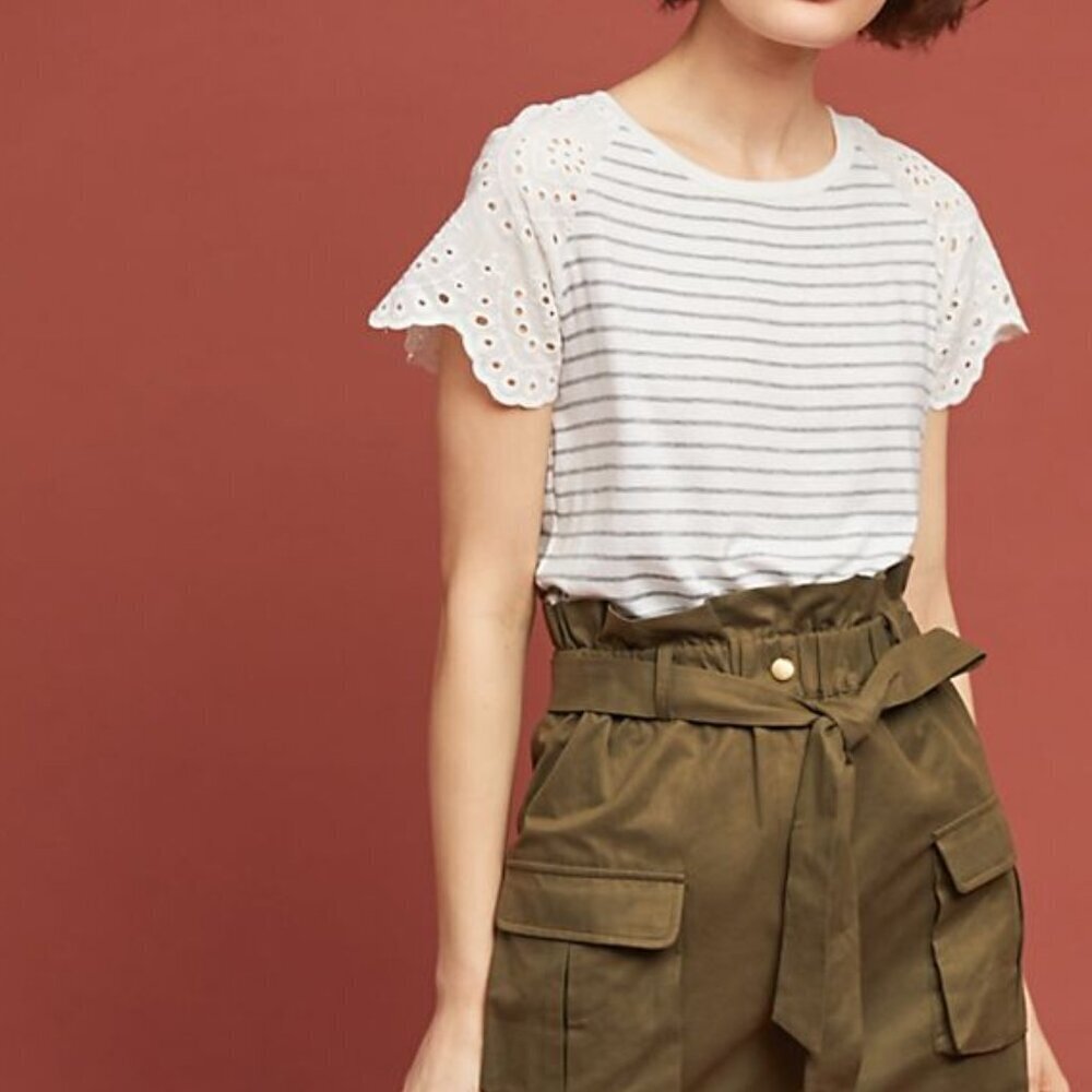NWT Anthropologie Belted Utility Mini Skirt (Olive Green) by ISLA MAUDE - Picture 1 of 7